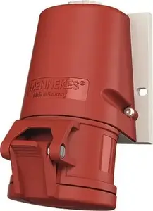 Rozete Mennekes sienas 1‑daļīga 32A 4P 6h 400V IP44 ar skrūvju spailēm (MPN 27006)