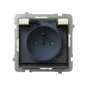 Socket outlet Ospel GPH-1RZP/m/27/d IP44 16A, dimensions 71×71×42 mm