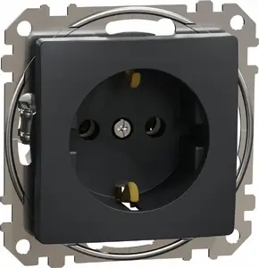 SCHNEIDERE Schuko kontaktligzda Schneider Sedna Design SDD114025 melns antracīts — sienas elektriska kontaktligzda