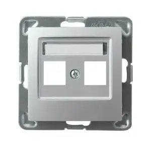 Socket outlet Ospel GPK-2Y/p/18, Silver, IP20, 71×71×33.5 mm