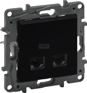 Сетевой двойной розетка Legrand Niloe 863560 RJ45 кат.5e UTP черная