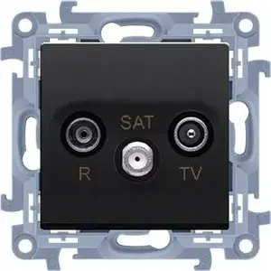 Антенный проходной модуль Kontakt‑Simon CASP.01/49 R‑TV‑SAT, 1x вход 5 МГц–2,4 ГГц, матовый черный