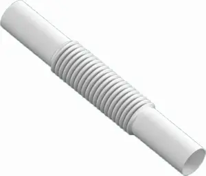 Elastīga gofrēta savienojuma uzgalis TTPLAST ZCLF 16 mm balts, PP, modelis 10165