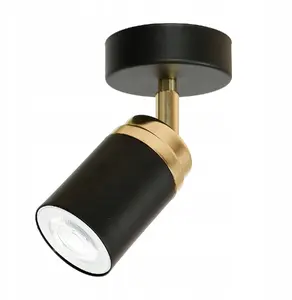 Настенный светильник Luminex Reno 5163 — 1‑спот GU10, до 8 Вт, черно‑золотой