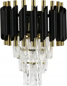Sienas lampa Mdeco Elem Toledo 6260/1 TR BL — sienas gaismeklis 1x60W E27, zelta/melna