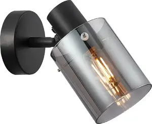 Wall lamp Italux Sardo SPL-5581-1-BK-SG 1x40W E14, smoked glass and black finish