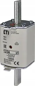 Drošinātāja patrona Etipo ETI Polam WT1 004184221 gG 80A 500V KOMBI ar aizturi