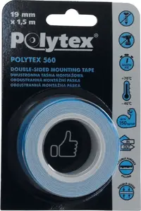 Divpusēja montāžas putu līmlenta Anticor Polytex 560, 19 mm x 1,5 m
