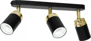 Ceiling lamp Dekoracja domu Reno x3 — black and gold modern three-light fixture