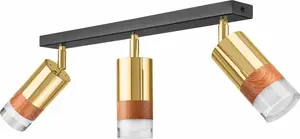 Потолочная лампа LAMKUR Aurora 43692 — 3×60 Вт E27, золотое покрытие