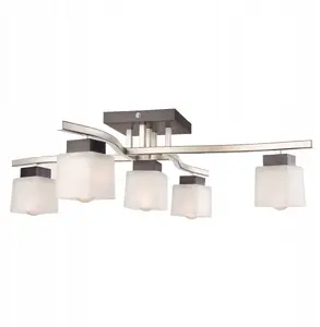 Griestu lampa LAMKUR Dana 10502, 5 gaismas, E14 pamatnes, maks. 5×40W, venge/balts
