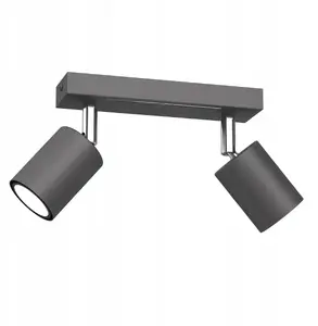 Griestu lampa Luminex Striper 4464, 2x8W GU10, pelēka/hroma apdare