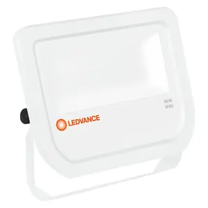 Floodlight LEDVANCE White 50 W, IP65, 3000 K warm white, aluminium/PC housing, tempered glass