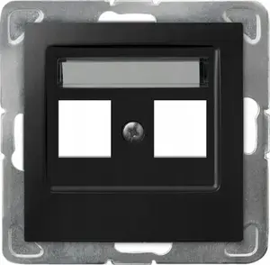 Socket Housing Ospel Impresja GPK-2Y/p/33 for double Keystone modules, straight, black metallic