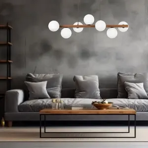 Подвесной светильник TK Lighting Estera 10272, 7×6W G9, орех/белый