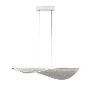 Подвесной светильник MAXlight Mantra Bianca 7766, 1x40W эквивалент LED, 3000K тёплый белый, 2450 лм, белый/прозрачный