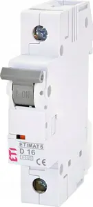 Circuit breaker Etipo 1P D 16A 6kA AC (model 002161516)