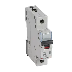 Miniatūrais automāts Legrand TX3 Type D 1, 4 A, 240–415 V, 50–60 Hz, IP20, 17,8×77,8×88 mm
