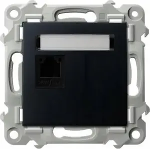 Telephone socket Ospel Szafir GPT-1Z/m/33 single, black metallic