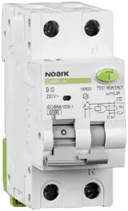 Автоматический выключатель с защитой дифф. тока Noark EX9BL-N 107624 1P+N B25A 30mA AC 50/60Hz IP20 серый
