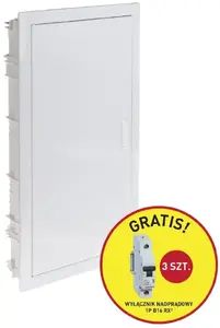 Модульный распределительный щит Legrand RWN 602433P встраиваемый 3x12 модулей IP40 белая дверца с автоматом 1P B16 (3 шт.)