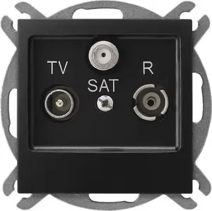 Ospel IMPRESJA розетка RTV-SAT конечная GPA-YS/m/33 чёрный металлик