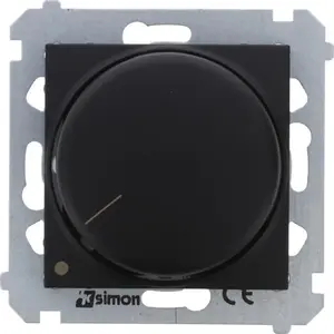 Модуль диммера Kontakt-Simon DS9L2.01/49 — поворотный двухполюсный для диммируемых LED 230В, 5–215 Вт, матовый черный, для 4-проводной установки