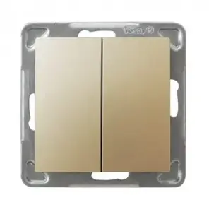 Wall Switch Ospel ŁP-10Y/m/28 Gold, 250 V AC, 16 A, IP20, 71×71×40 mm