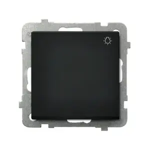 Wall-mounted smart switch Ospel ŁP-5R/m/33, black, 10 A, IP20, 71×71×42 mm