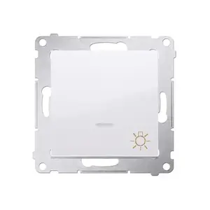 Pushbutton switch Kontakt-Simon DS1L.01/11 — White plastic, 250 V AC, 10 A, 75×41 mm
