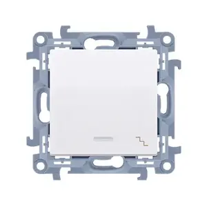 Electrical switch Kontakt‑Simon CW6L.01/11 — white plastic, IP20/IP44, 250 V AC, 10 A, 77×42 mm