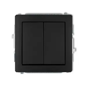 Spiedpogu slēdzis Karlik 12DWP-44.1, melns, AC 250 V, 10 A, IP20/IP44