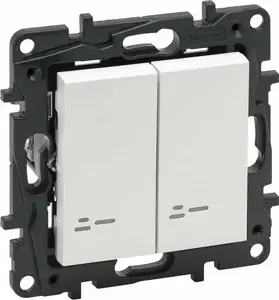 Legrand Niloe Step double illuminated staircase switch 10 AX white 863118