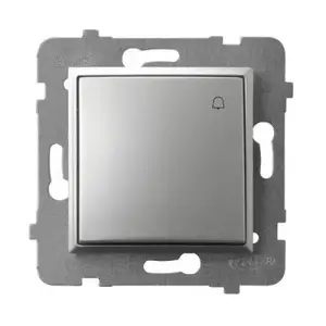 Wall-mounted smart switch Ospel ŁP-6U/m/18, silver, IP20, 250V AC, 10A, 71×71×40 mm