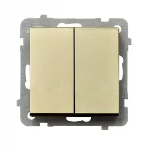 Ospel smart switch ŁP-2R/m/39 Gold — 16 A, 250 V, IP20, 71×71×42 mm