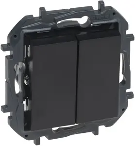 Switch connector Legrand Niloe Step 10A candle-holder style, black (model 863505B)
