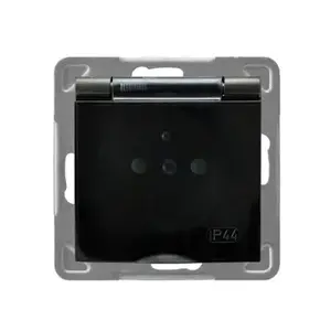 Розетка Ospel GPH-1YZP/m/50/d, IP44, 16 A, антрацит, 71×71×44 мм