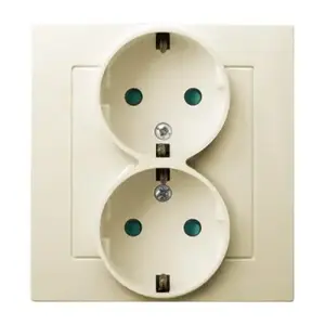 Socket outlet Ospel GP-2GSP/27 — 16 A, IP20, 84×48×90 mm