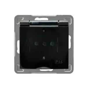 Розетка Ospel GPH-1YSP/m/50/d, 16 A, IP44, антрацит, 71×71×44 мм
