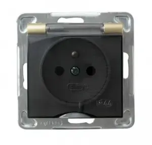 Socket outlet Ospel GPH-1YZ/m/28/d — 16 A, IP44, Gold, 71×71×44 mm