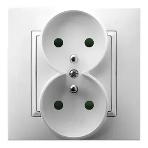Kontaktligzda Ospel GP-2UZP/00, 16 A, IP20, balta, 82×82×45 mm