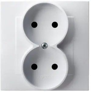 Double Wall Socket Complete with Frame Ospel GP-2Z/00 — White