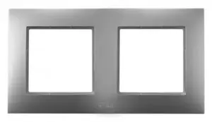 Wall plate/switch cover Ospel RH-2U/18 Silver, IP44, 153×82 mm