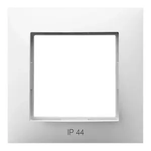 Wall plate / switch cover Ospel RH-1U/00, white, IP44, 82×82 mm