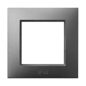 Sienas plāksne/slēdža vāciņš Ospel RH-1U/70, pelēks, IP44, 82×82 mm