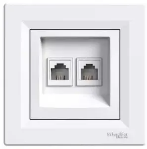 Telefona kontaktligzda Schneider Electric dubultā 2xRJ11 balta EPH4200121