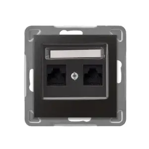Socket outlet Ospel GPK-2Y/K/m/50, single, anthracite, IP20, 71×71×34 mm