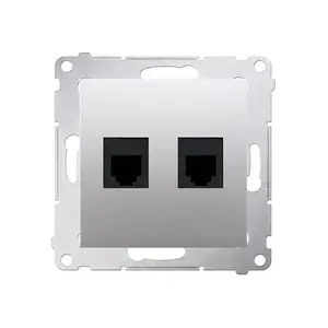 Розетка Kontakt-Simon DT2.01/43, серебристая, корпус пластик, IP20, 75×75×32 мм
