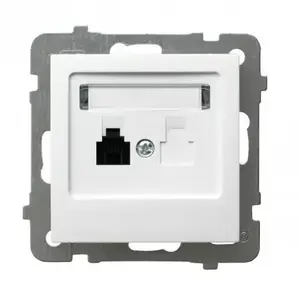 Electrical socket outlet Ospel GPT-1G/m/00, white, IP20, 71×71×33 mm