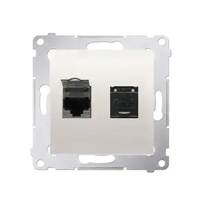 Розетка Kontakt-Simon D62.01/41, одиночная, белая, пластик, IP20, 75×75×37 мм